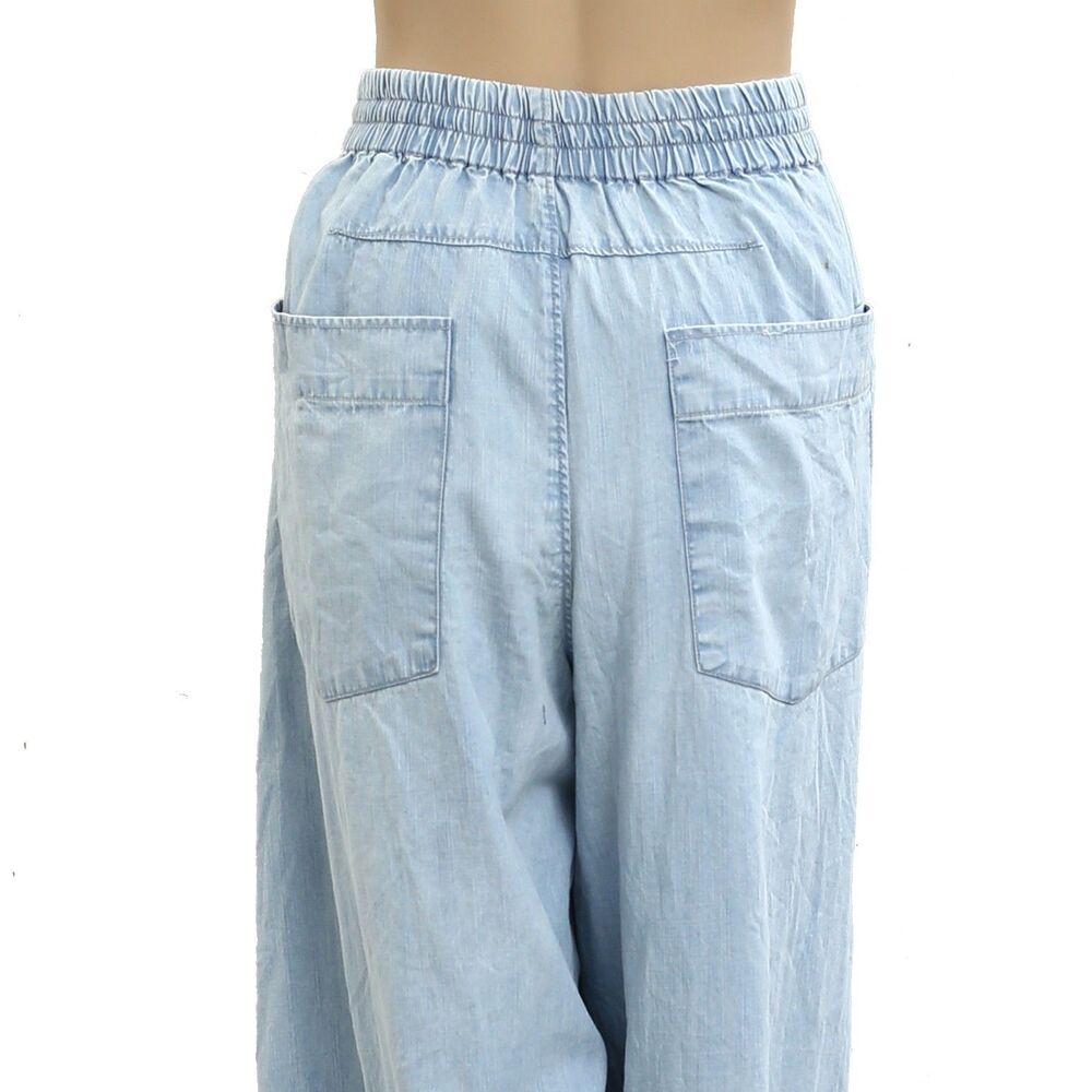Free People Castaway Slouchy Pull-On Jeans Pants Wide Leg Cotton M/L New 281260 - Picture 8 of 8